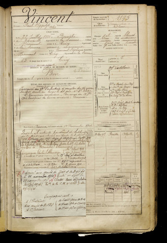 Vincent, Paul Hippolyte Alix, né le 22 juillet 1880 à Bernâtre (Somme), classe 1900, matricule n° 1195, Bureau de recrutement d'Abbeville