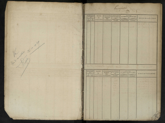 Répertoire des formalités hypothécaires, du 20/11/1806 au 02/10/1807, volume n° 22 (Conservation des hypothèques de Doullens)