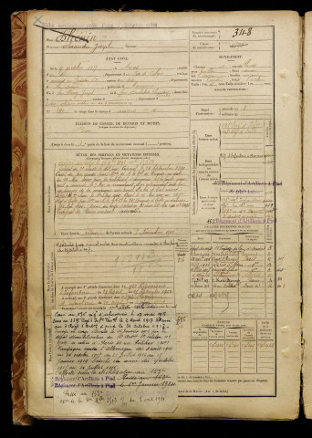 Dhénin, Alexandre Joseph, né le 09 octobre 1877 à Arras (Pas-de-Calais), classe 1897, matricule n° 348, Bureau de recrutement d'Amiens