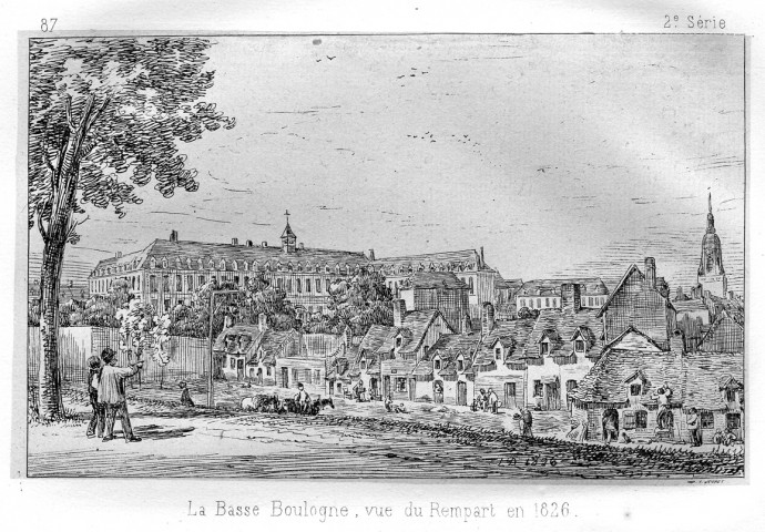 La Basse Boulogne, vue du rempart en 1826