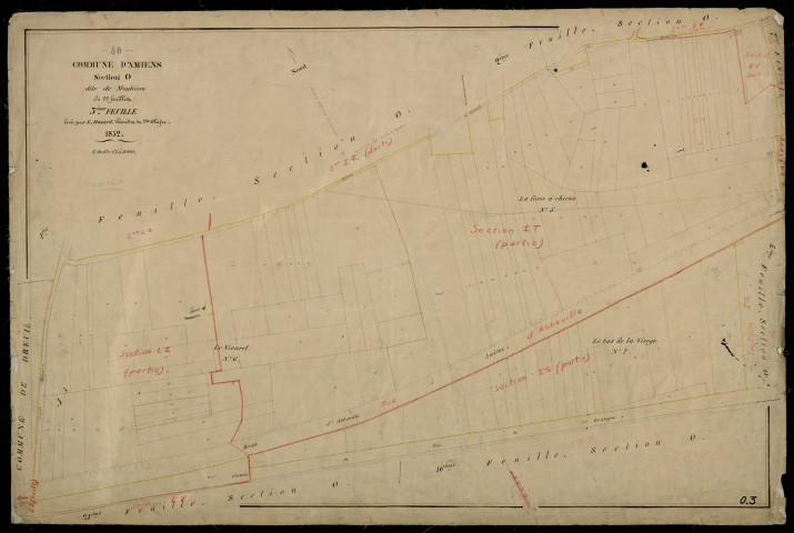 Plan du cadastre napoléonien - Amiens : Montières, O3