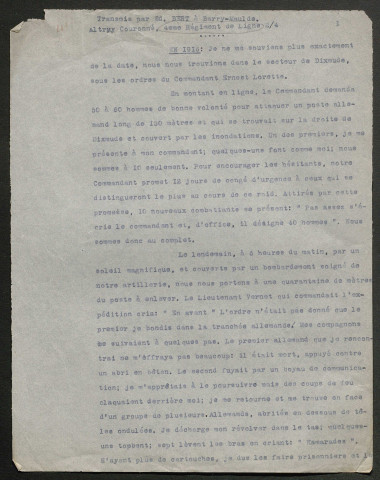 Témoignage de Altruy, Couronné et correspondance avec Jacques Péricard