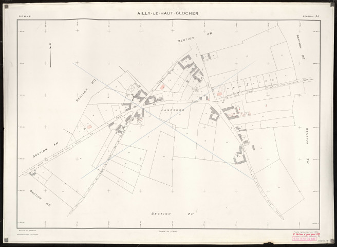 Plan du cadastre rénové - Ailly-le-Haut-Clocher : section AI