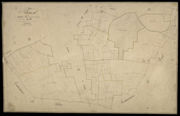 Plan du cadastre napoléonien - Saint-Blimont (Saint Blimont) : Elincourt ; Hayettes (les), A1