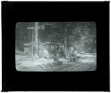 Août 1914 : construction d'une passerelle sur le Grand Morin