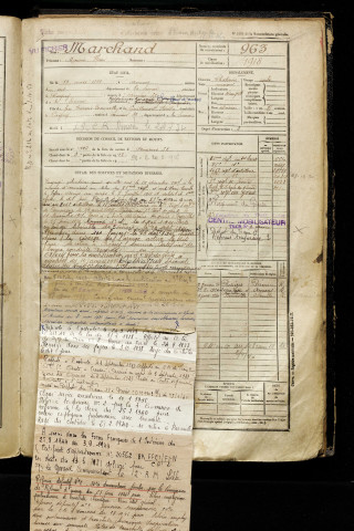 Marchand, Maurice Henri, né le 19 mars 1899 à Amiens (Somme), classe 1919, matricule n° 963, Bureau de recrutement d'Amiens