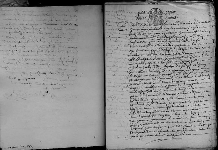 Etude de Me Jean Derouvroy à Amiens (étude n°17). Minutes de l'année 1685