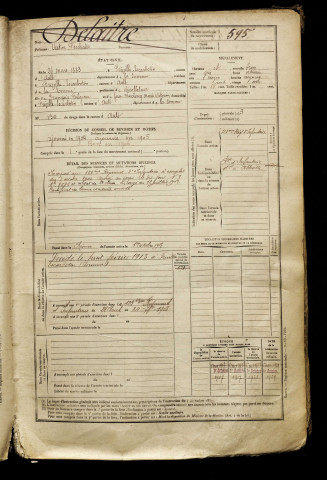 Delaitre, Victor Paschalis, né le 26 mars 1883 à Friville-Escarbotin (Somme), classe 1903, matricule n° 595, Bureau de recrutement d'Abbeville