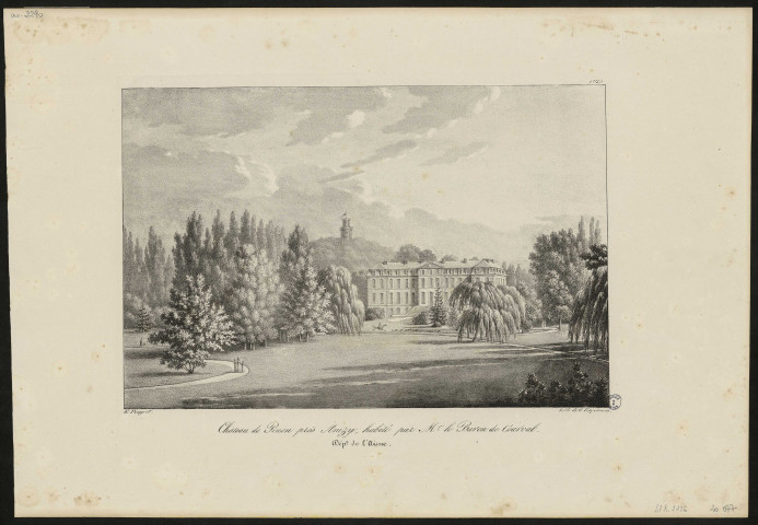 Château de Pinon près Anisy, habité par Mr le Baron de Courval. (Département de L'Aisne)