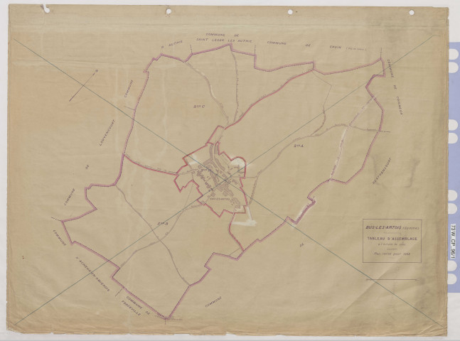 Plan du cadastre rénové - Bus-lès-Artois : tableau d'assemblage (TA)
