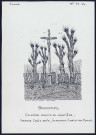 Brucamps : calvaire chemin du cimetière, grande croix en bois, imposant christ en fonte - (Reproduction interdite sans autorisation - © Claude Piette)