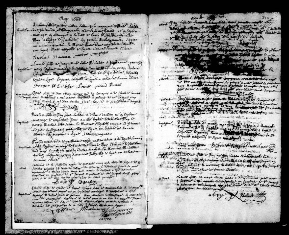 Amiens (Saint-Jacques) : baptêmes, mariages, sépultures (1668-1675)