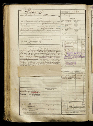 Bocquet, Nicolas, né le 05 novembre 1895 à Grevenmacher (Luxembourg), classe 1915, matricule n° 1148, Bureau de recrutement d'Amiens