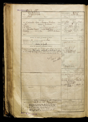 Wallet, Noël, né le 25 décembre 1900 à Bernay-en-Ponthieu (Somme), classe 1920, matricule n° 306, Bureau de recrutement d'Abbeville