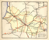 Carte routière et ferroviaire du département figurant les principales voies de communication et les gares