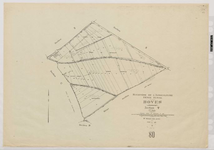 Plan du cadastre rénové - Boves : section T1