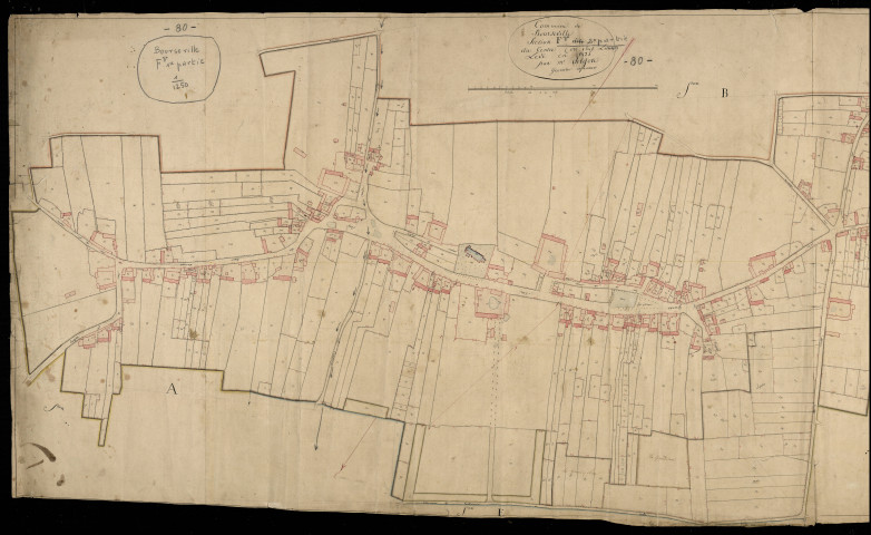 Plan du cadastre napoléonien - Bourseville : Centre ou Chef-lieu (Le), F