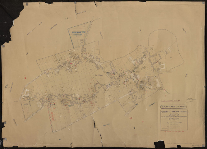 Plan du cadastre rénové - Forest-l'Abbaye : section A2