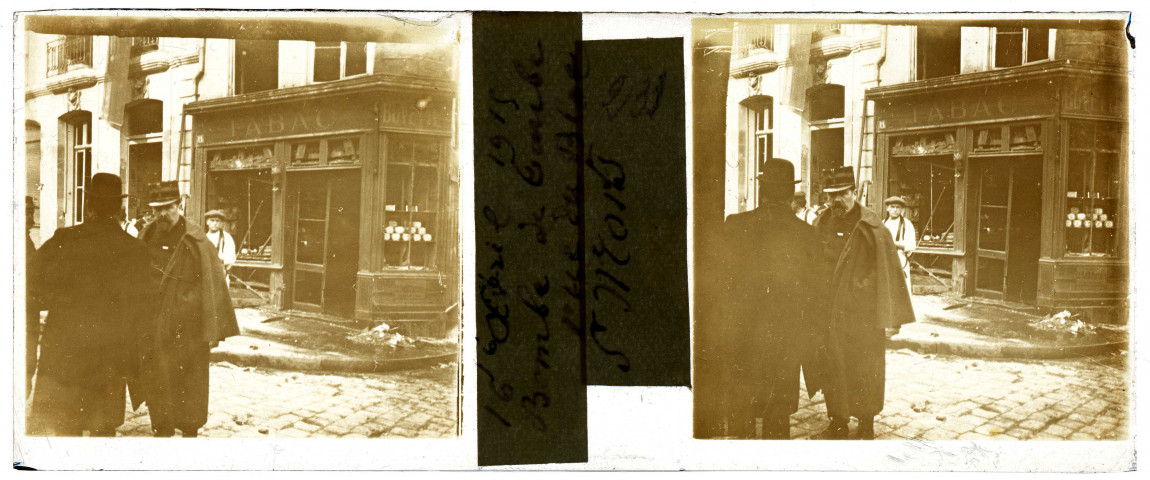 Amiens, le 16 avril 1915. Bombe de taube rue du Bloc : 5 morts