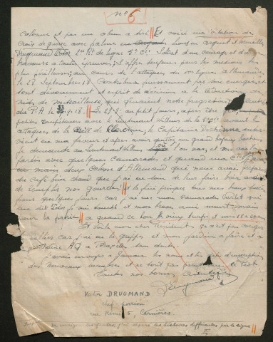 Témoignage de Drugmand, Victor et correspondance avec Jacques Péricard