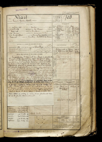 Viart, Renaud Gaston Léopold, né le 20 juin 1898 à Candas (Somme), classe 1918, matricule n° 703, Bureau de recrutement d'Abbeville