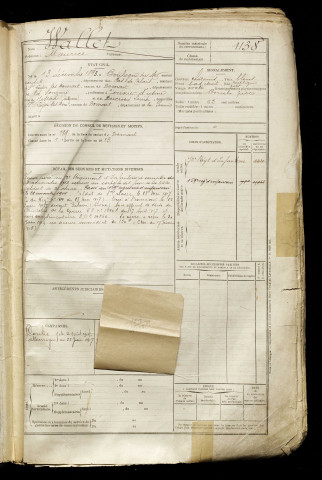 Wallet, Maurice, né le 13 décembre 1893 à Boulogne-sur-Mer (Pas-de-Calais), classe 1913, matricule n° 1138, Bureau de recrutement d'Abbeville