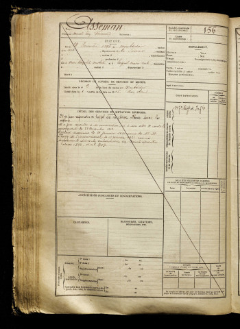 Asseman, Marcel Laon Fernand, né le 28 décembre 1896 à Montdidier (Somme), classe 1916, matricule n° 156, Bureau de recrutement de Péronne