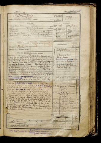 Haudiquet, Arthur Nicolas, né le 28 août 1900 à Ault (Somme), classe 1920, matricule n° 799, Bureau de recrutement d'Abbeville