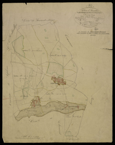 Plan du cadastre napoléonien - Chaussoy-Epagny : tableau d'assemblage