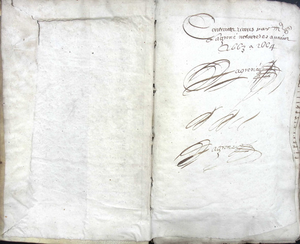 Etude de Me Pierre Lagrene à Amiens (étude n°4). Minutes des années 1663-1664