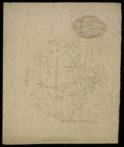 Plan du cadastre napoléonien - Beaucourt-en-Santerre (Beaucourt) : tableau d'assemblage