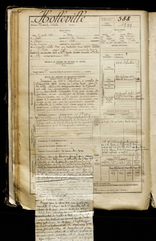 Holleville, Marcel Achille, né le 01 avril 1883 à Mers-les-Bains (Somme), classe 1903, matricule n° 588, Bureau de recrutement d'Abbeville