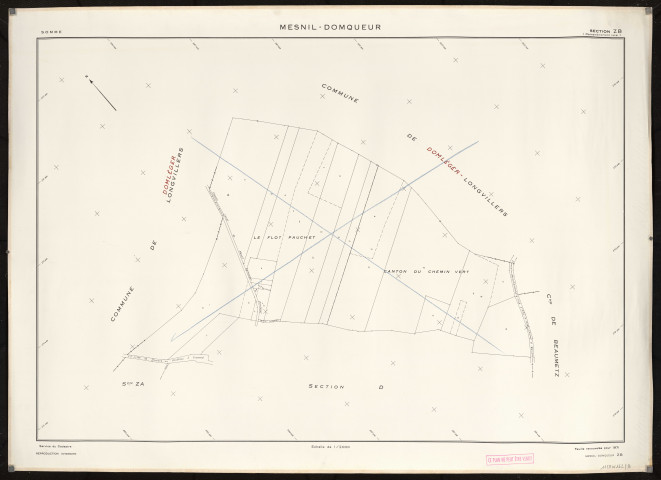 Plan du cadastre rénové - Mesnil-Domqueur : section ZB