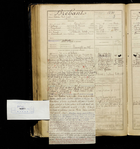 Brébant, Célestin Paul Joseph, né le 01 mai 1886 à Raincheval (Somme), classe 1906, matricule n° 1230, Bureau de recrutement d'Abbeville