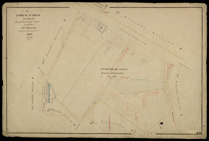 Plan du cadastre napoléonien - Amiens : Faubourg de Noyon (Le), B13