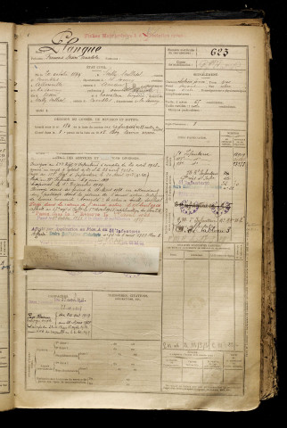Planque, François Désiré Anatole, né le 20 octobre 1899 à Sailly-Saillisel (Somme), classe 1919, matricule n° 623, Bureau de recrutement de Péronne