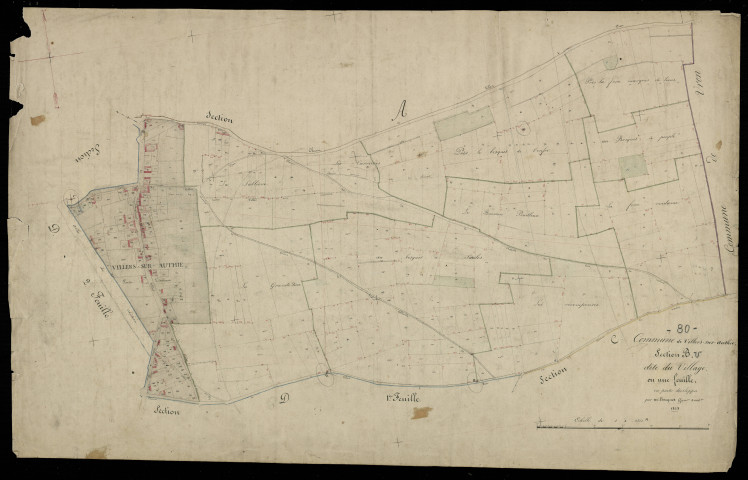 Plan du cadastre napoléonien - Villers-sur-Authie : Village (Le), B