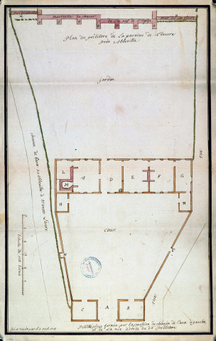 Plan du presbytere de la paroisse de l'Heure près d'Abbeville