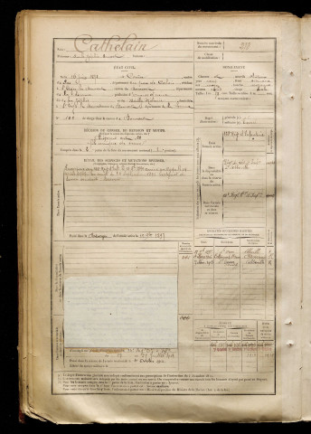 Cathelain, Emile Zéphir Ernest, né le 16 juin 1873 à Couin (Pas-de-Calais), classe 1893, matricule n° 278, Bureau de recrutement d'Abbeville