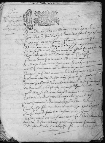 Etude de Me François De Hangest à Amiens (étude n°13). Minutes de l'année 1692