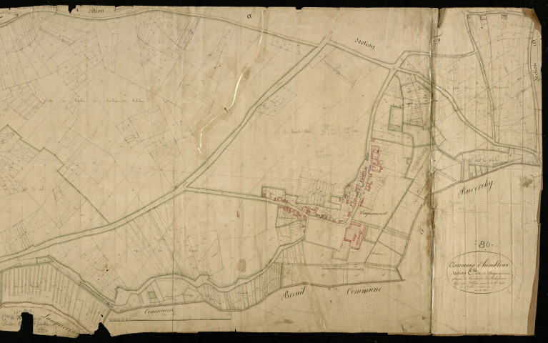 Plan du cadastre napoléonien - Hombleux : Baquencourt, développement de E