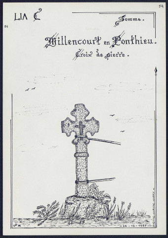 Millencourt-en-Ponthieu : croix de pierre - (Reproduction interdite sans autorisation - © Claude Piette)