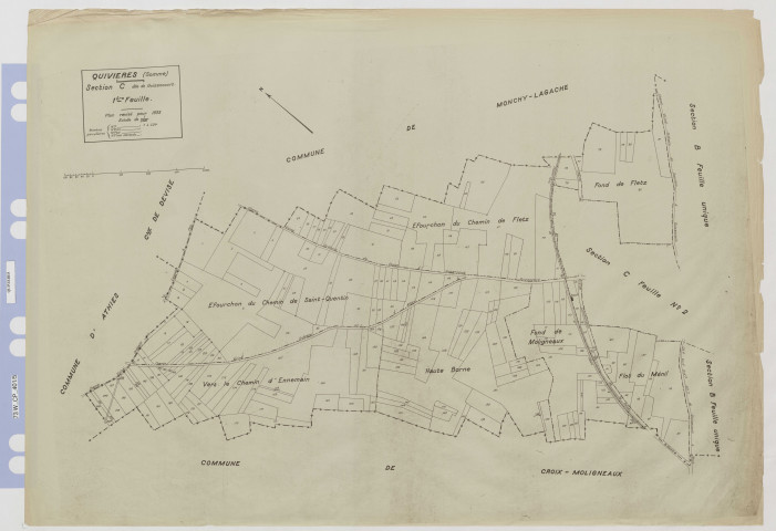 Plan du cadastre rénové - Quivières : section C1