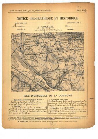 Sailly Flibeaucourt (Sailly Le Sec) : notice historique et géographique sur la commune