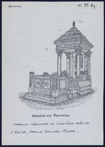 Nouvion-en-Ponthieu : chapelle sur sépulture dans le cimetière - (Reproduction interdite sans autorisation - © Claude Piette)
