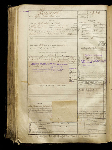 Vadurel, Alfred Zénobe Marie, né le 09 avril 1895 à Coisy (Somme), classe 1915, matricule n° 1446, Bureau de recrutement d'Amiens