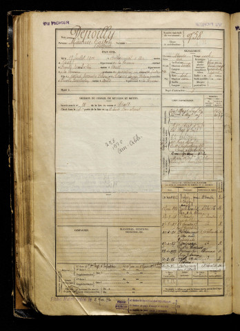 Depoilly, Maurice Gaston Alfred, né le 13 juillet 1900 à Béthencourt-sur-Mer (Somme), classe 1920, matricule n° 758, Bureau de recrutement d'Abbeville