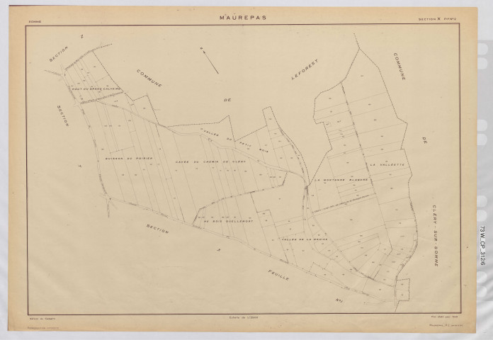 Plan du cadastre rénové - Maurepas : section X2