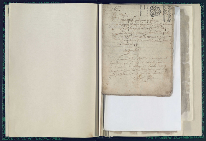 Grand-Laviers : baptêmes, mariages, sépultures (1674-1690)