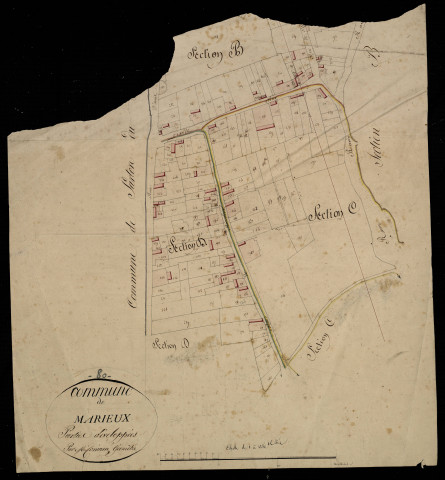 Plan du cadastre napoléonien - Marieux : B, C et D développement